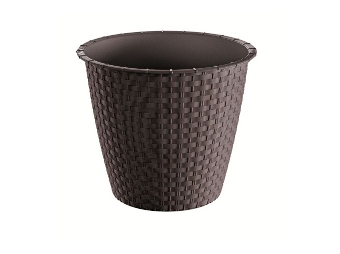 PROSPERPLAST - RATTOLA ROUND KVĚTINÁČ hnědý