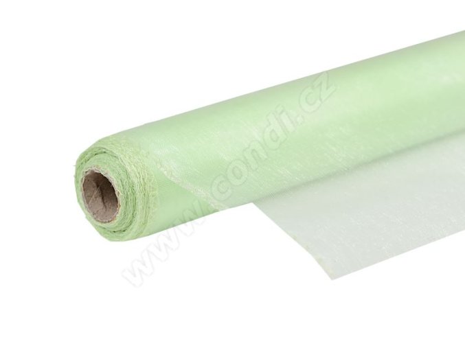 Stuha Organza 14.5 cm x 10 m - sv. zelená