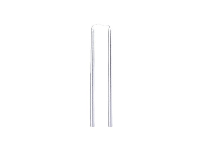 Svíčka květinová hladká 2 ks 12 x 300 mm - stříbrná