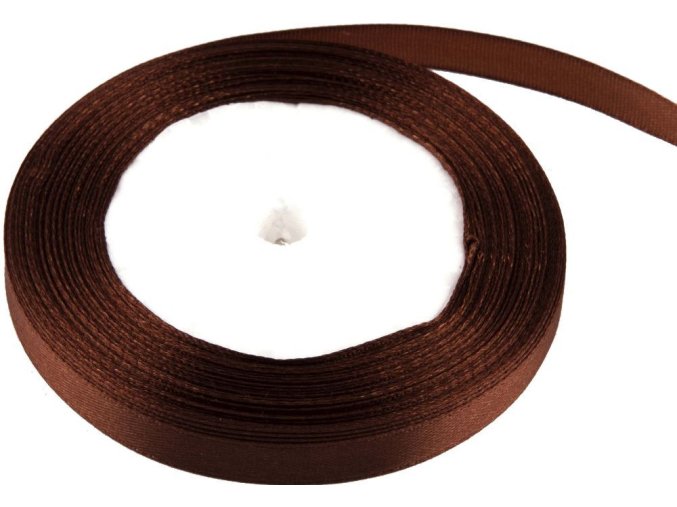 stuha satenova 1 cm x 23 m hneda