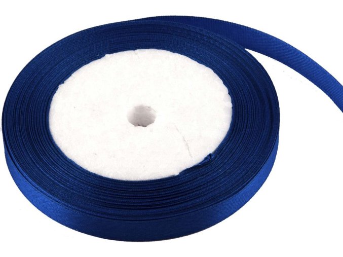 stuha satenova 1 cm x 23 m modra