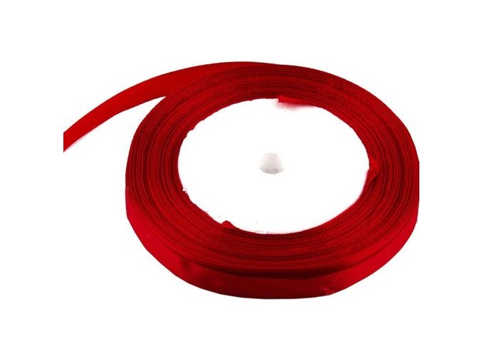 stuha satenova 1 cm x 23 m cervena