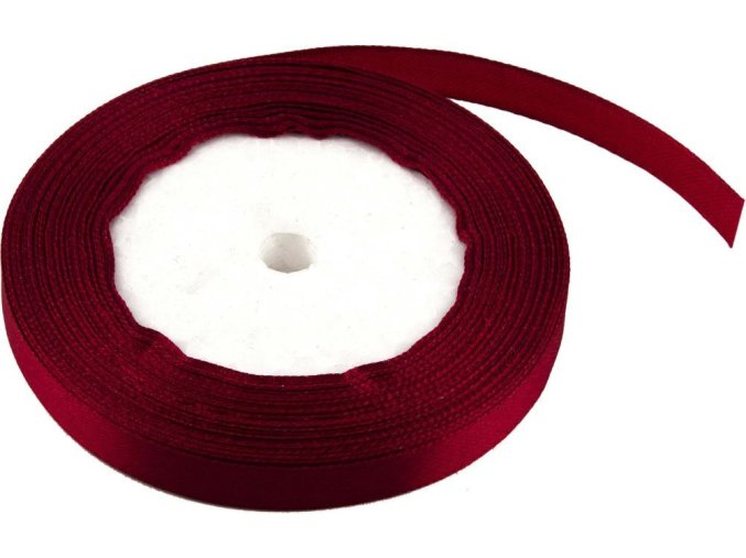 stuha satenova 1 cm x 23 m bordo