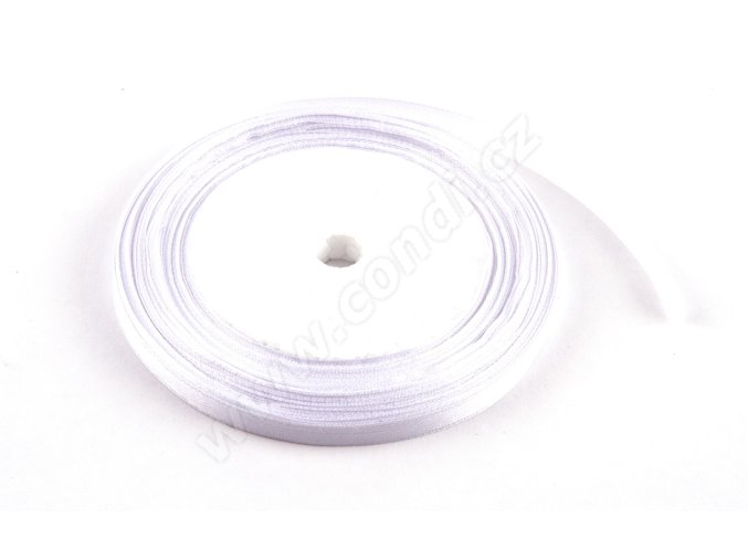 stuha satenova 0 65 cm x 23 m bila