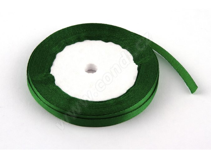 stuha satenova 0 65 cm x 23 m zelena