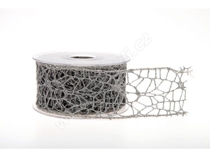 stuha big spider glitter 5 cm x 9 1 m stribrna