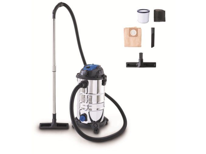 Scheppach VC 30P-GL průmyslový vysavač na suché/mokré vysávání 30 l s funkcí podtlakového čištění filtru