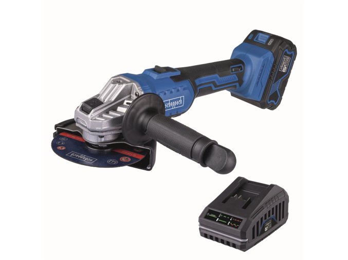 Scheppach C-AG125-X-SET L 20 V IXES aku úhlová bruska + 4Ah baterie + nabíječka 2,4 A