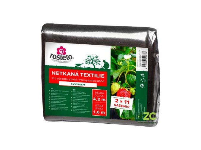 netkana textilie s vysekem cerna na jahody