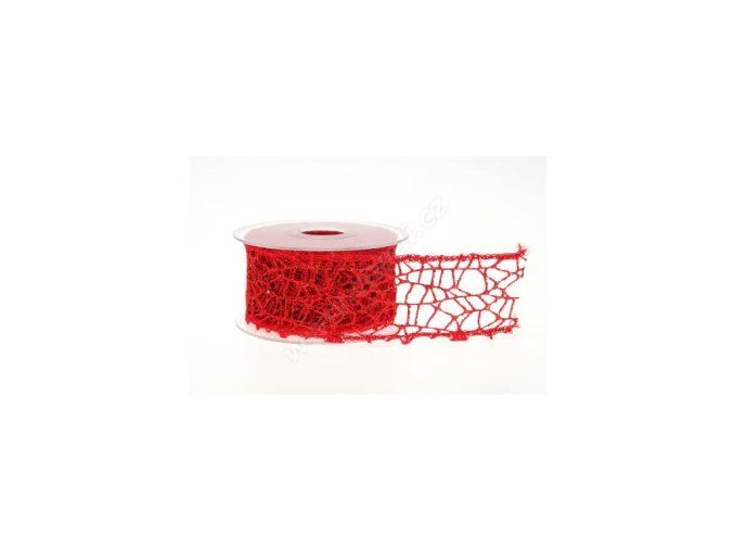 Stuha Big spider glitter 5 cm x 9,1 m - červená
