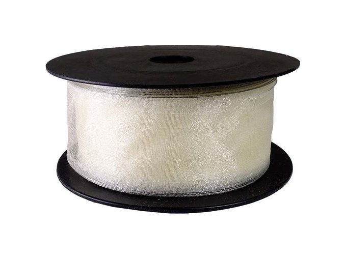 Stuha Organza snow 4 cm x 9,15 m - šampaň