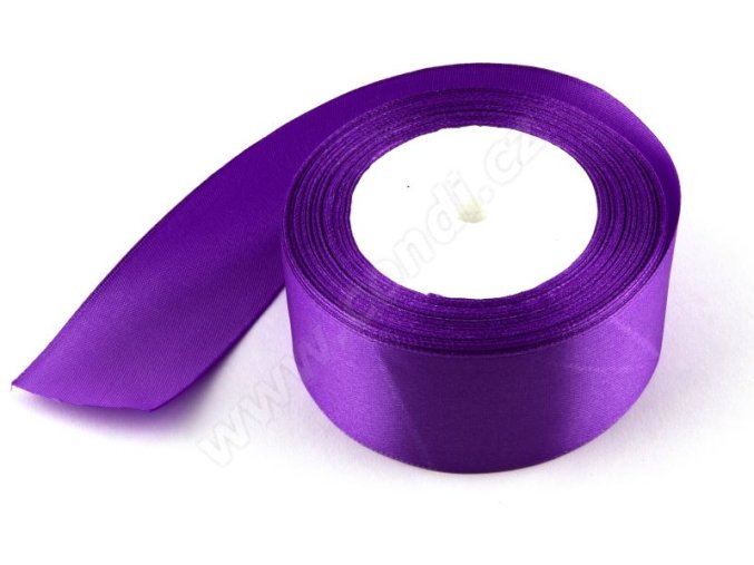 Stuha saténová 4 cm x 23 m - fialová