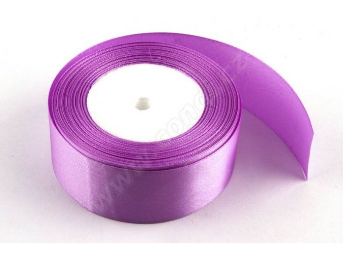 Stuha saténová 4 cm x 23 m - růžovofialová