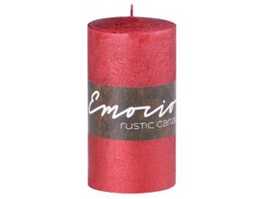 Svíčka Emocio Rustic válec 50 x 90 metal červená