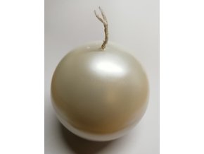 Svíčka koule - 8 cm, bílá perleť