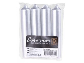Svíčka kónická Emocio Elegance 4 ks 20 x 100 metal stříbrná