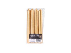 Svíčka kónická Emocio Elegance 4 ks 20 x 160 - metal zlatá