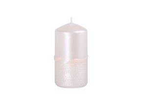 Svíčka drápaná s vlnkou válec 50 x 100 mm - perla