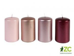 svicka adventni valec 60x100 mm metalicka mix rose 4ks