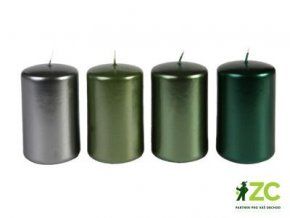 svicka adventni valec 60x100 mm metalicka mix zelena 4ks