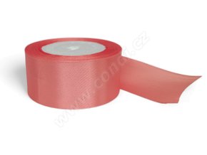 Stuha saténová 4 cm x 23 m - lososová
