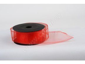 Stuha organza uni 4cm cervena