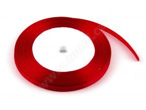 stuha satenova 0 65 cm x 23 m cervena