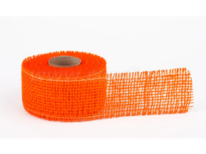 Stuha jutová jemná 5cm x 5m SV. ORANŽOVÁ