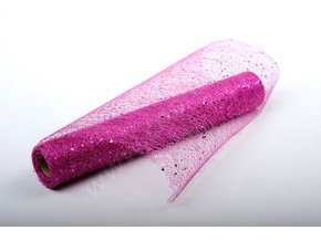 Stuha Fibre třpyt 30 cm x 4,6 m - cyklámen