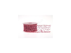 Stuha Big spider glitter 5 cm x 9,1 m - starorůžová
