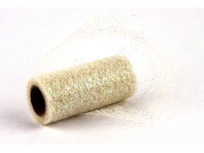 Stuha Fibre třpyt 10 cm x 4.6 m - bílá