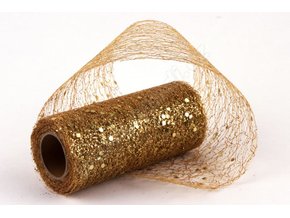 Stuha Fibre třpyt 10 cm x 4.6 m - zlatá