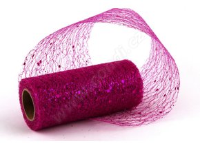Stuha Fibre třpyt 10 cm x 4.6 m - cyklámen