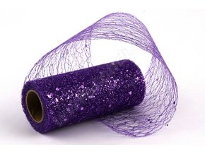 Stuha Fibre třpyt 10 cm x 4.6 m - fialová