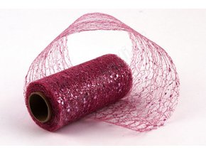 Stuha Fibre třpyt 10 cm x 4.6 m - starorůžová