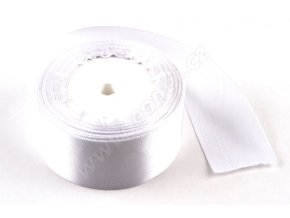 Stuha saténová 4 cm x 23 m - bílá