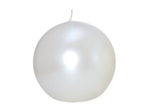Svíčka koule 56 mm Perla bílá