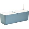 PLASTIA - BERBERIS - Truhlík samozavlažovací šedomodrá + bílá 60 cm
