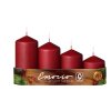 Svíčka adventní schody 4 ks / 50 mm - bordó