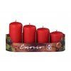 Svíčka adventní schody 4 ks / 40 mm - červené