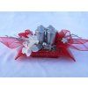 Stuha Organza snow 4 cm x 9,15 m - vínová