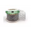 Stuha Fibre třpyt 4 cm x 4,6 m - stříbrná