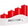 Svíčka adventní schody 4 ks / 50 mm - červená