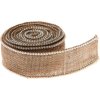 Jutová stuha s perlami 5 cm x 3 m - natur