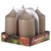 Svíčka válec 4 ks 40 x 75 mm - zemitá svíčka